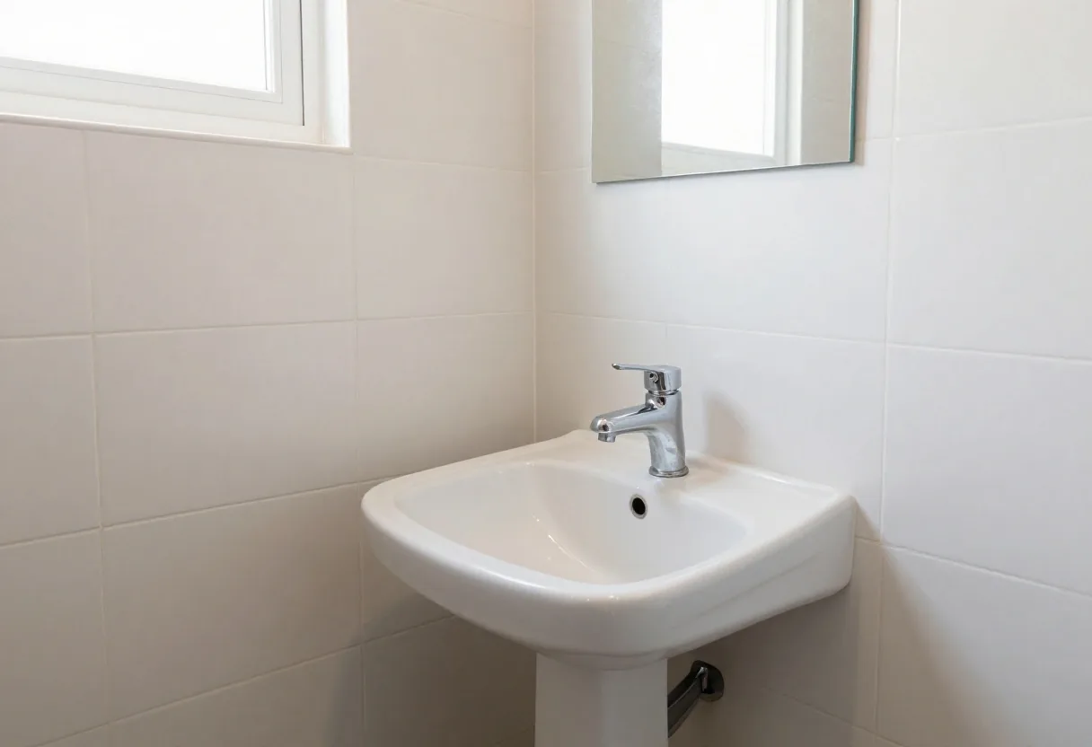 Arreglo de canilla de baño con repuestos a la vista